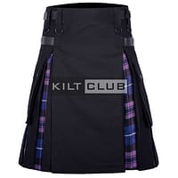 Black Cotton Pride of Scotland Hybrid Kilt
