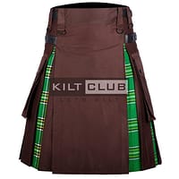 Brown Cotton Irish Hybrid Kilt