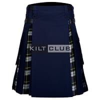 Navy Blue Cotton - Dress Gordon Tartan Hybrid Kilt