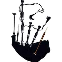 Scottish Silver Mount Rosewood Black Bagpipes
