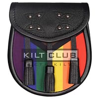 Black Leather - LGBTQ Pride Flag Sporran