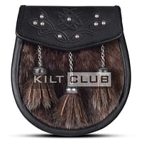 Brown Seal Fur Semi Dress Embossed Sporran