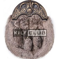 Brass Highland Cow Brown Fur Sporran