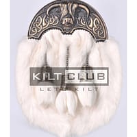 Brass Highland Cow White Rabbit Sporran