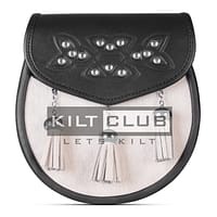 Celtic Knot Embossed White Bovine Fur Semi Dress Sporran