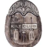 Nickle Brushed Stag Head Seal Fur Full Dress Sporran
