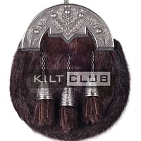 Nickle Brushed Thistle Brown Seal Fur Full Dress Sporran