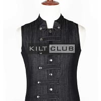 Black Denim Gothic Waistcoat