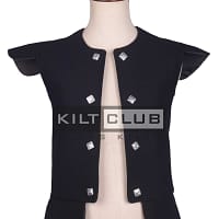 Black Serge Wool Scottish Chieftain Waistcoat