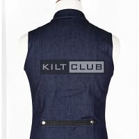 Blue Denim Victorian Style Waistcoat