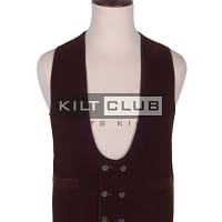 Brown Velvet Double Breasted Kilt Waistcoat