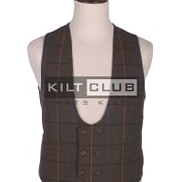 Country Brown Tweed Double Breasted Waistcoat