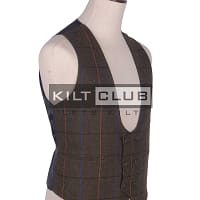 Country Brown Tweed Double Breasted Waistcoat