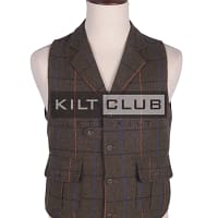 Country Brown Tweed Utility Vest