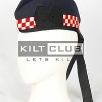 Dark Navy Blue Wool - Red & white Diced Cap