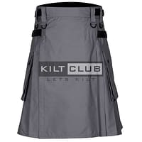 Gray Cotton Utility Kilt