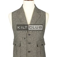 Gray Tweed Utility Style Waistcoat