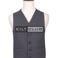 Gray Tweed Wool Argyll Waistcoat