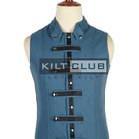 Lovat Blue Wool Victorian Style Waistcoat
