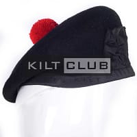 Navy Blue Wool Plain Balmoral Cap