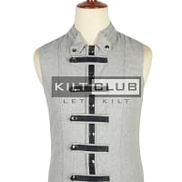 Silver Gray Wool Fashion Waistcoat