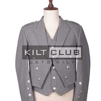 Gray Wool Prince Charlie Jacket and Waistcoat