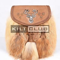 Brown Leather Stag Head Real Fur Sami Dress Sporran