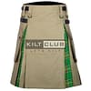 Khaki Cotton Irish Tartan Hybrid Kilt