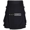 Solid Black Wool Utility Kilt