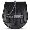 Black Leather Pin Lock Embossed