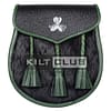 Shamrock Emblem Black Rabbit Fur Semi Dress Sporran