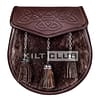 Embossed Brown Leather Seal Fur Semi Dress Sporran
