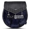 Blue Rabbit Fur Semi Dress Sporran