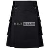 Black Cotton Gothic Utility Kilt