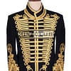 Black Wool Hussar Jacket Hand Braided