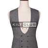 Grey Tweed Double Breasted Kilt Waistcoat
