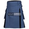 Lovat Blue Wool and Black Wool Hybrid Kilt
