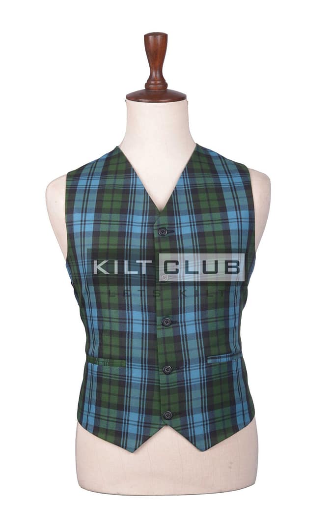 Black Stewart Tartan Scottish Waistcoat