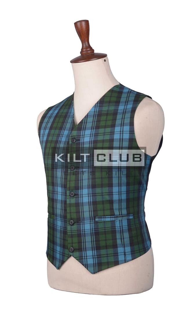 Black Stewart Tartan Scottish Waistcoat