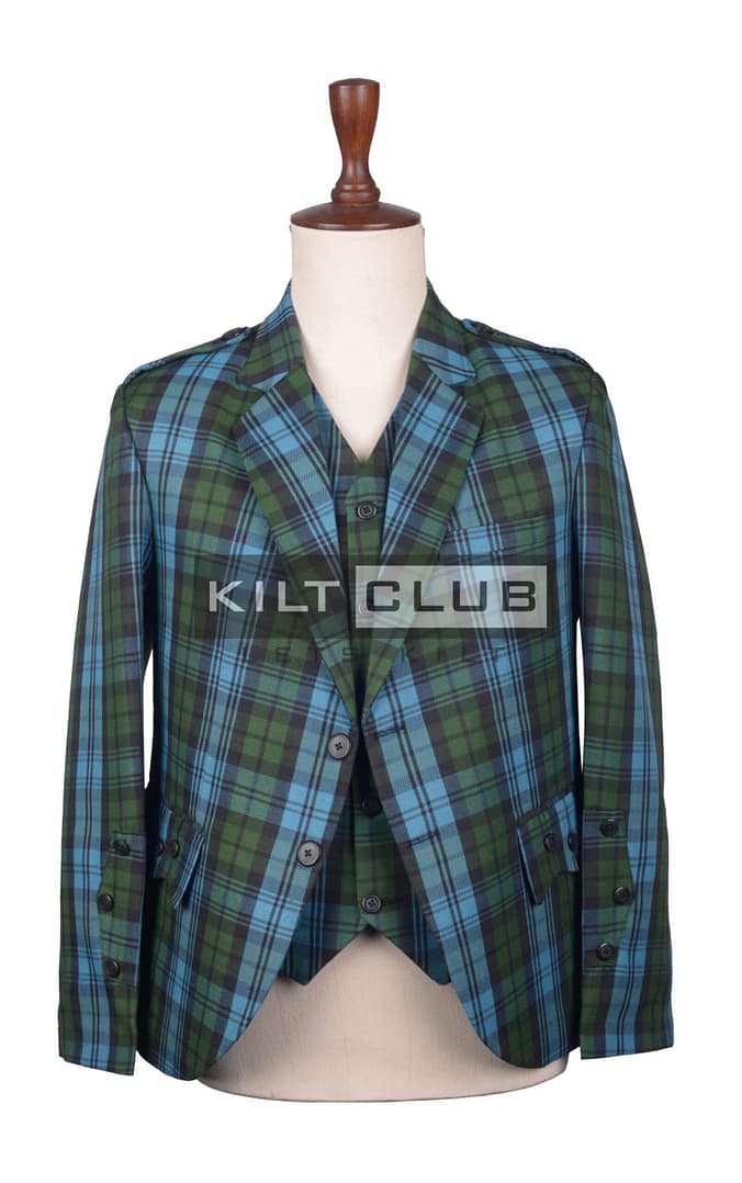 Black Stewart Tartan Scottish Jacket