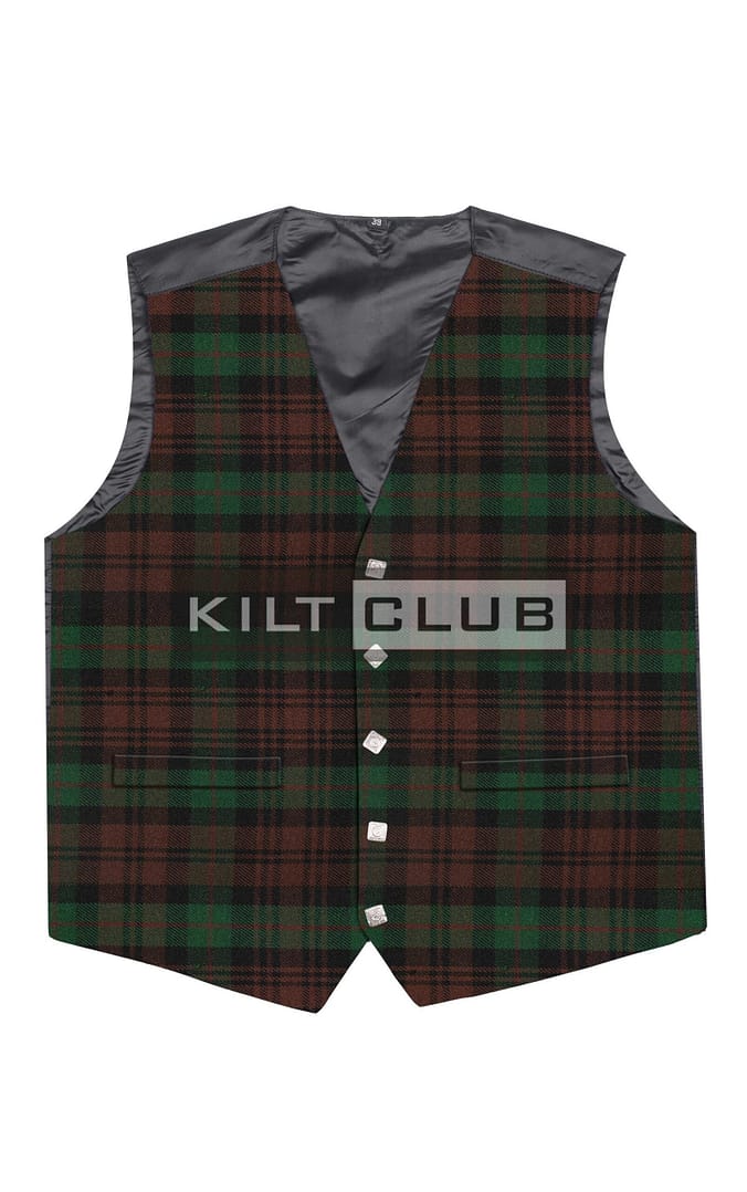 Black Watch Tartan 5 Buttons Argyll Waistcoat