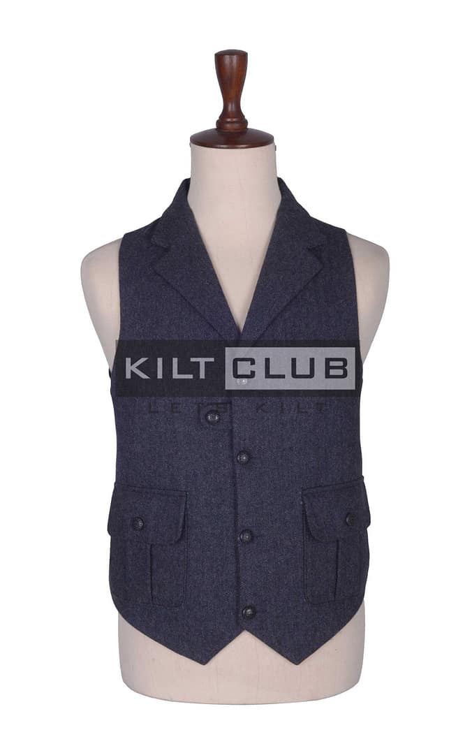 Charcoal Gray Tweed Utility Waistcoat