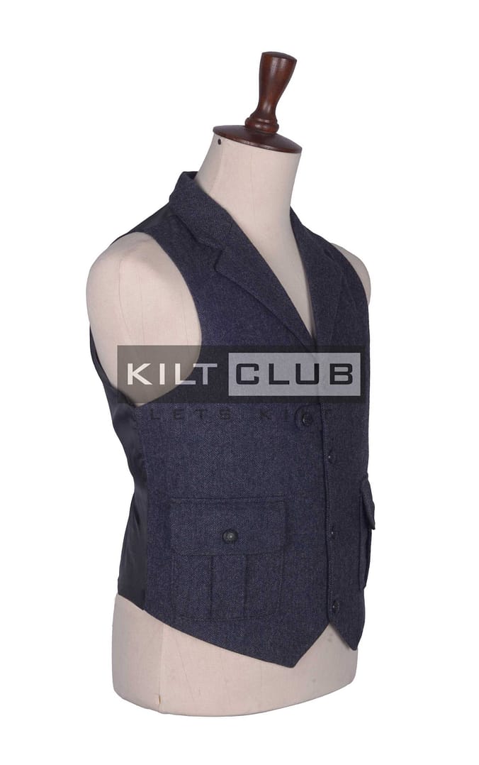 Charcoal Gray Tweed Utility Waistcoat