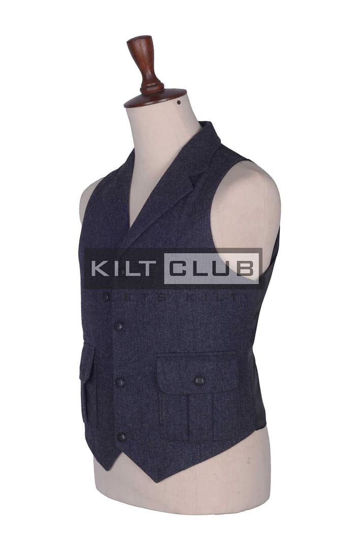 Charcoal Gray Tweed Utility Waistcoat