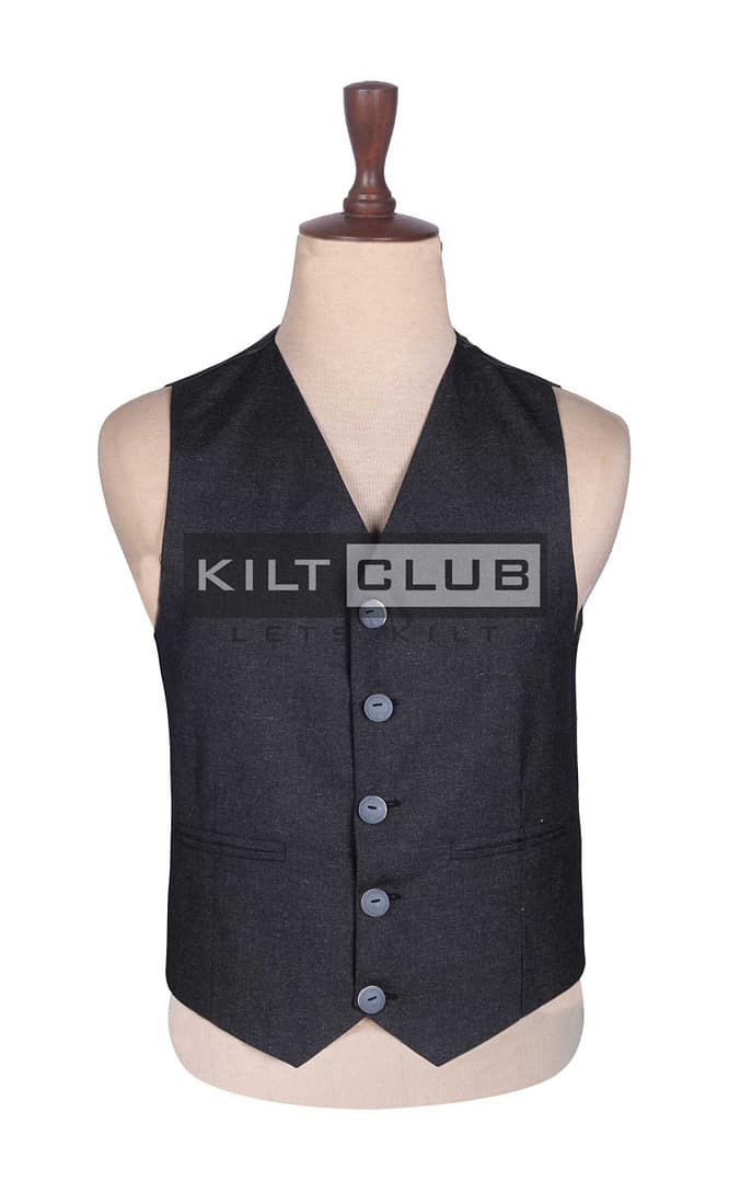 Charcoal Gray Wool Scottish Crail Waistcoat