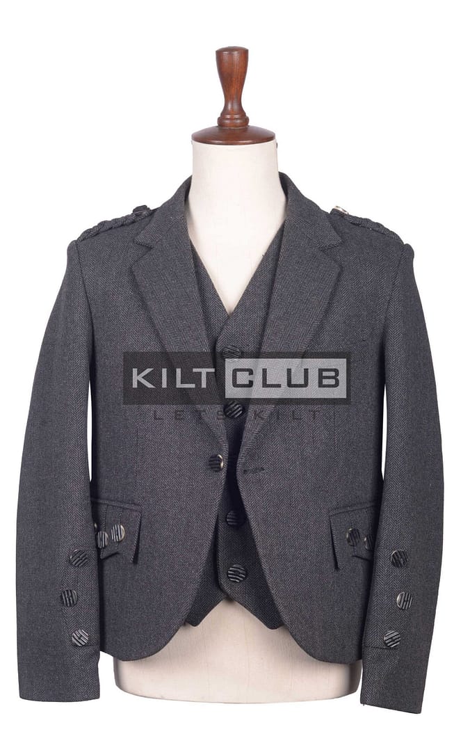 Gray Tweed Wool Argyll Jacket