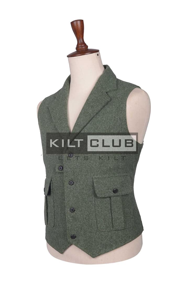 Lovat Green Wool Utility Waistcoat
