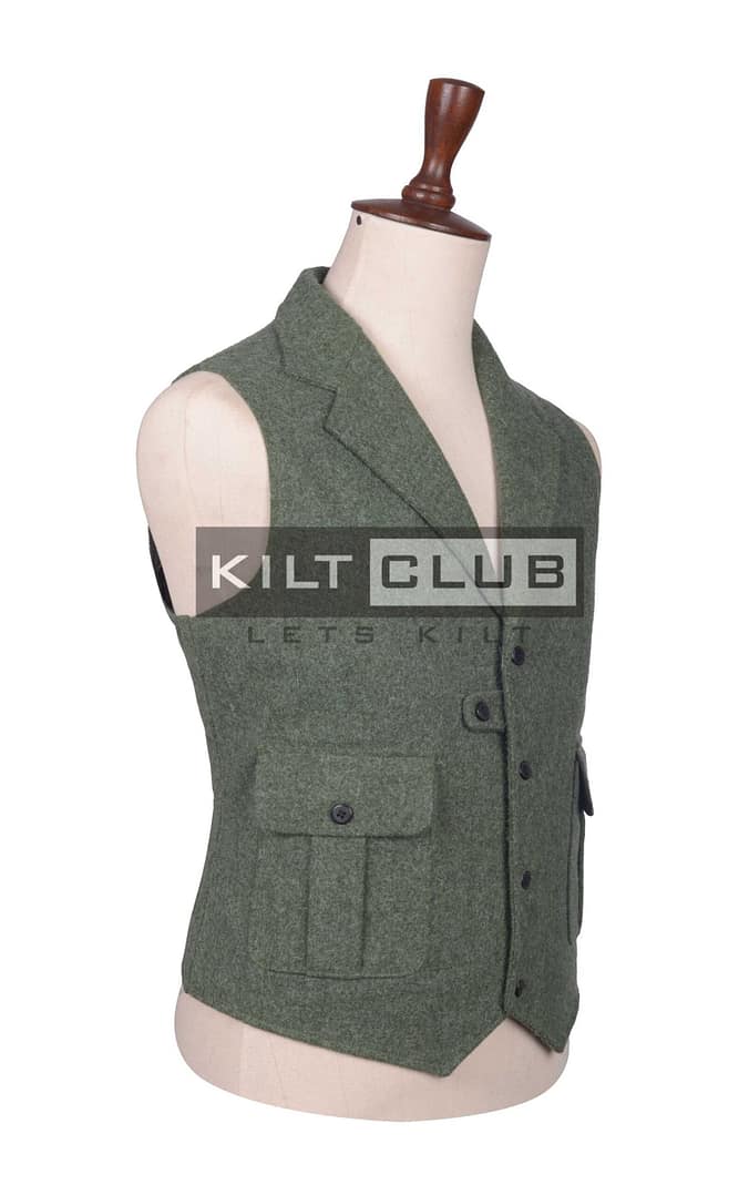 Lovat Green Wool Utility Waistcoat