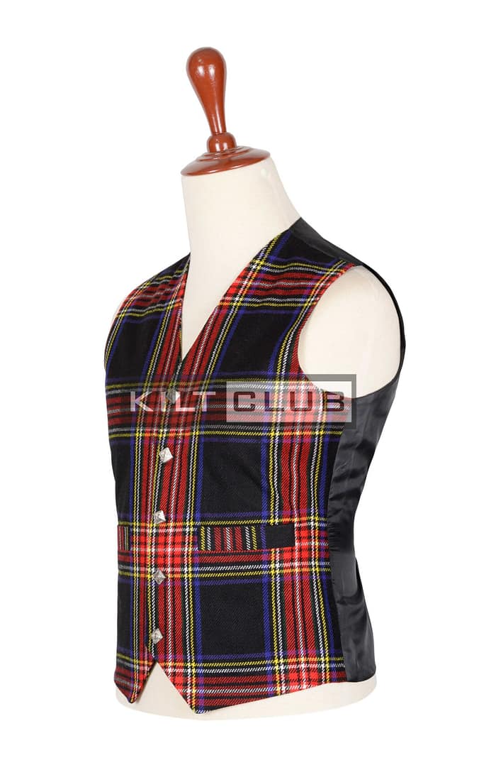Stewart Black Tartan Waistcoat