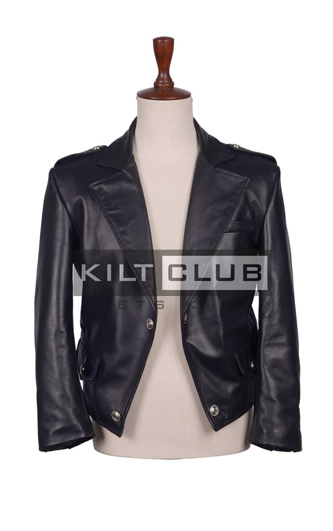 Black Leather Prince Charlie Jacket